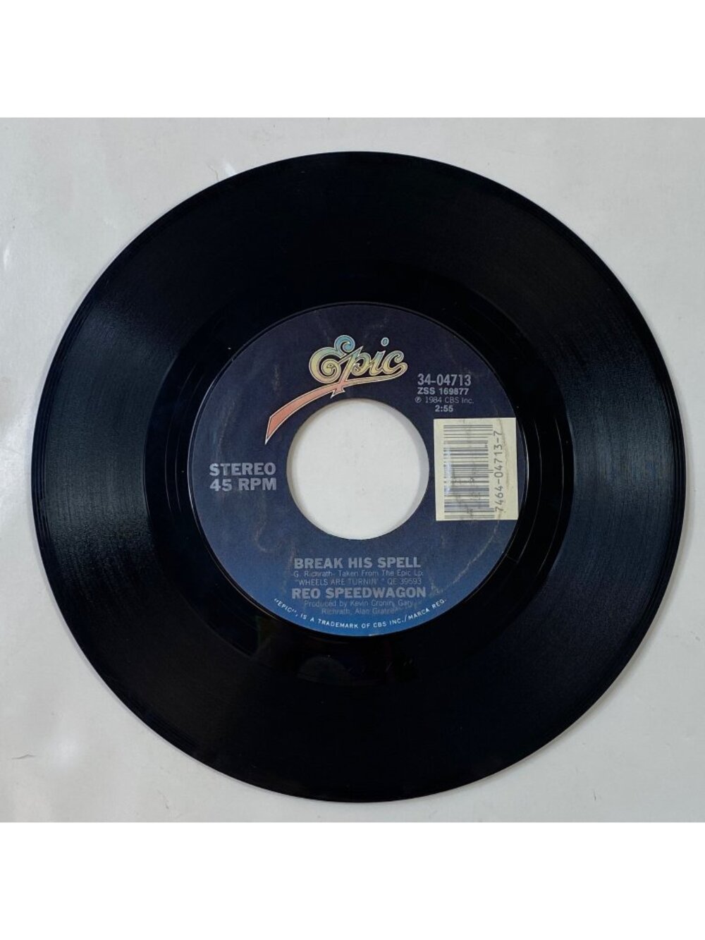 Reo Speedwagon Vinyl 45 Rpm Single Epic Records Retro Music Collectible 2 Tracks